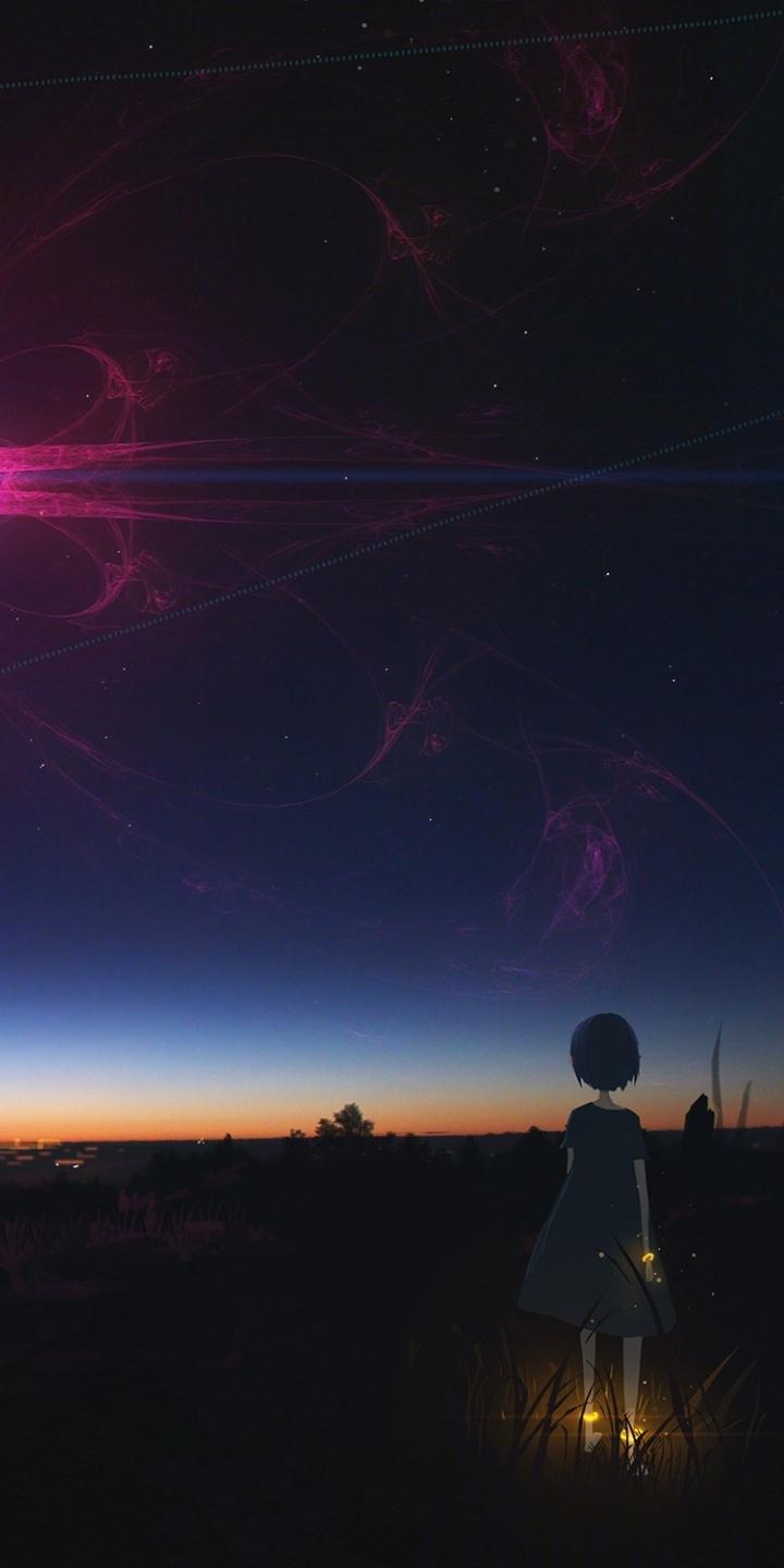 720x1440 Night Background Sky Anime