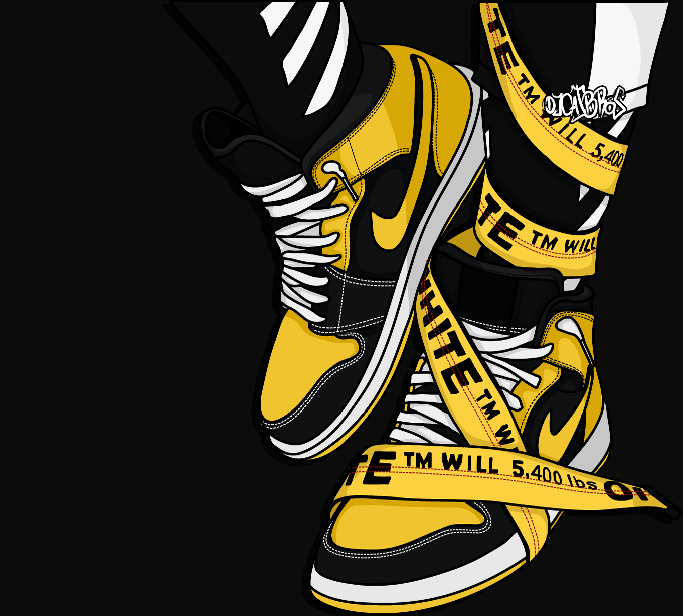 yellow off white jordan 1 wallpaper