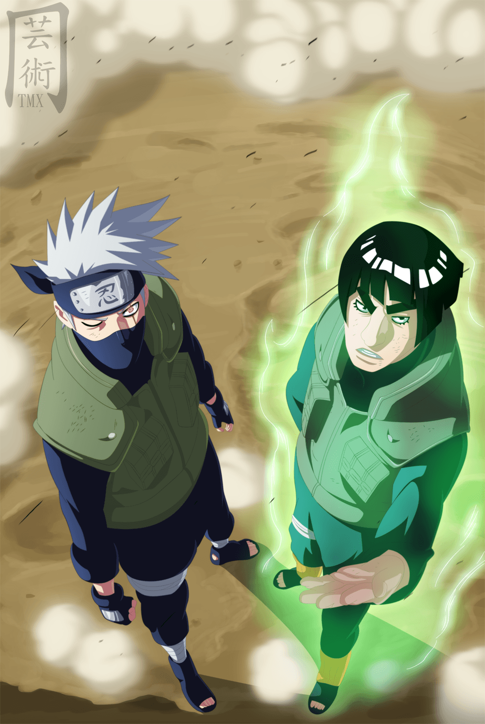 1000x1492 Archer & Lancer vs Kakashi Hatake & Might Guy