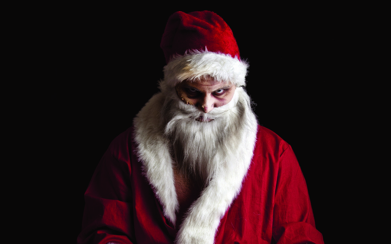 1280x800 zombie, santa claus, view, cap, evil santa desktop