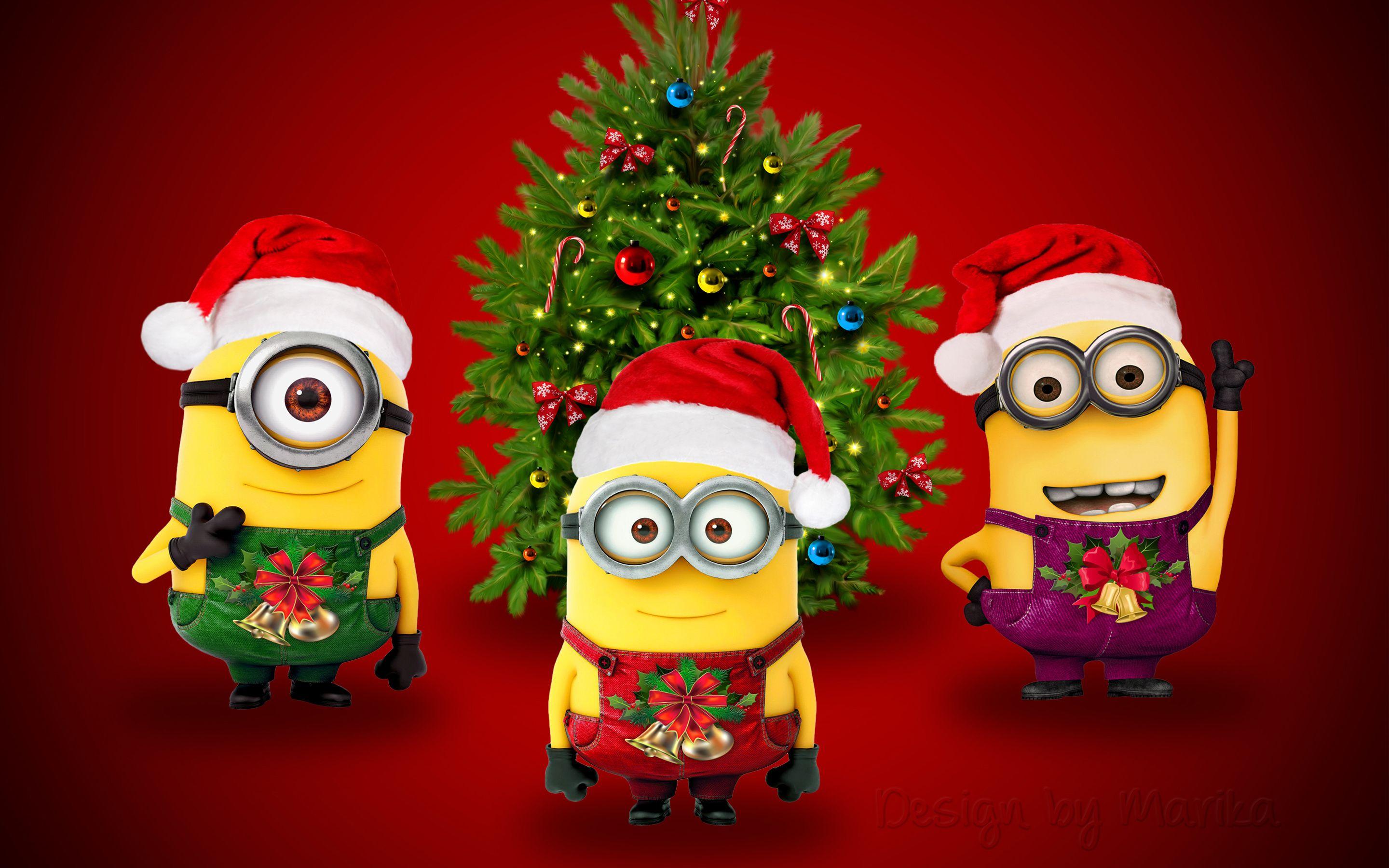 2880x1800 Santa Minions wallpaper