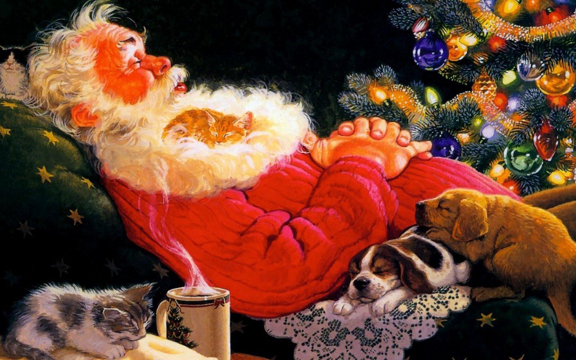 1920x1200 Picture Christmas Beard Santa Claus Holidays 1920x1200