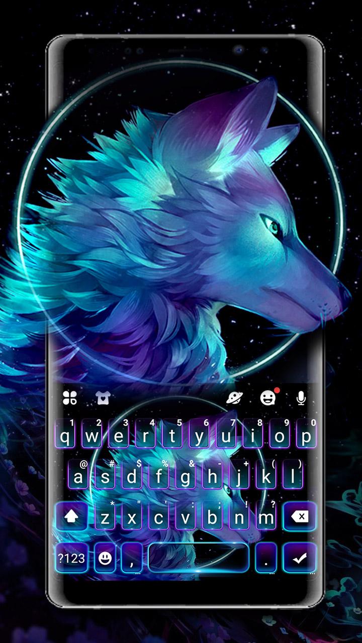 720x1280 Neon Galaxy Wolf for Android