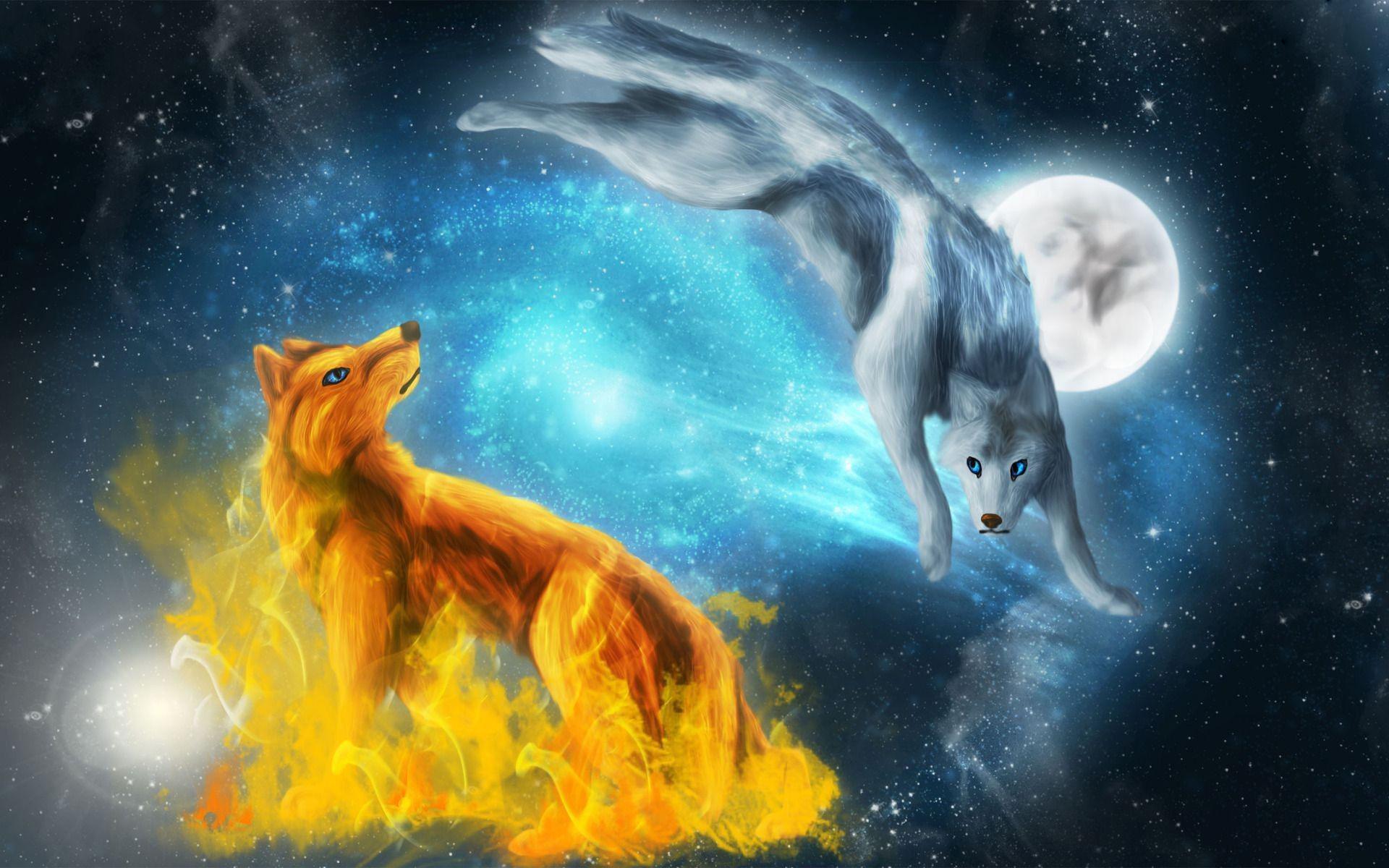 1920x1200 Cool Galaxy Wolf Wallpaper HD