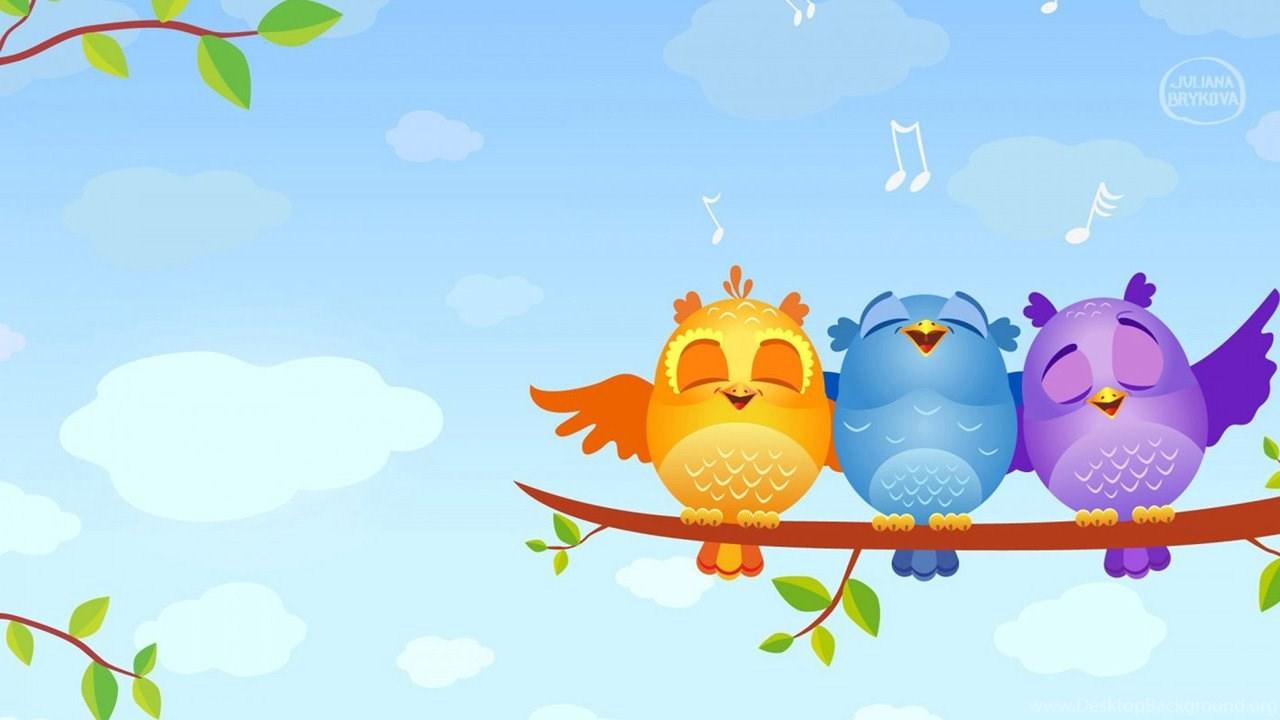 1280x720 Cute Cartoon Bird Singing Wallpaper, HD Desktop Wallpaper Desktop Background