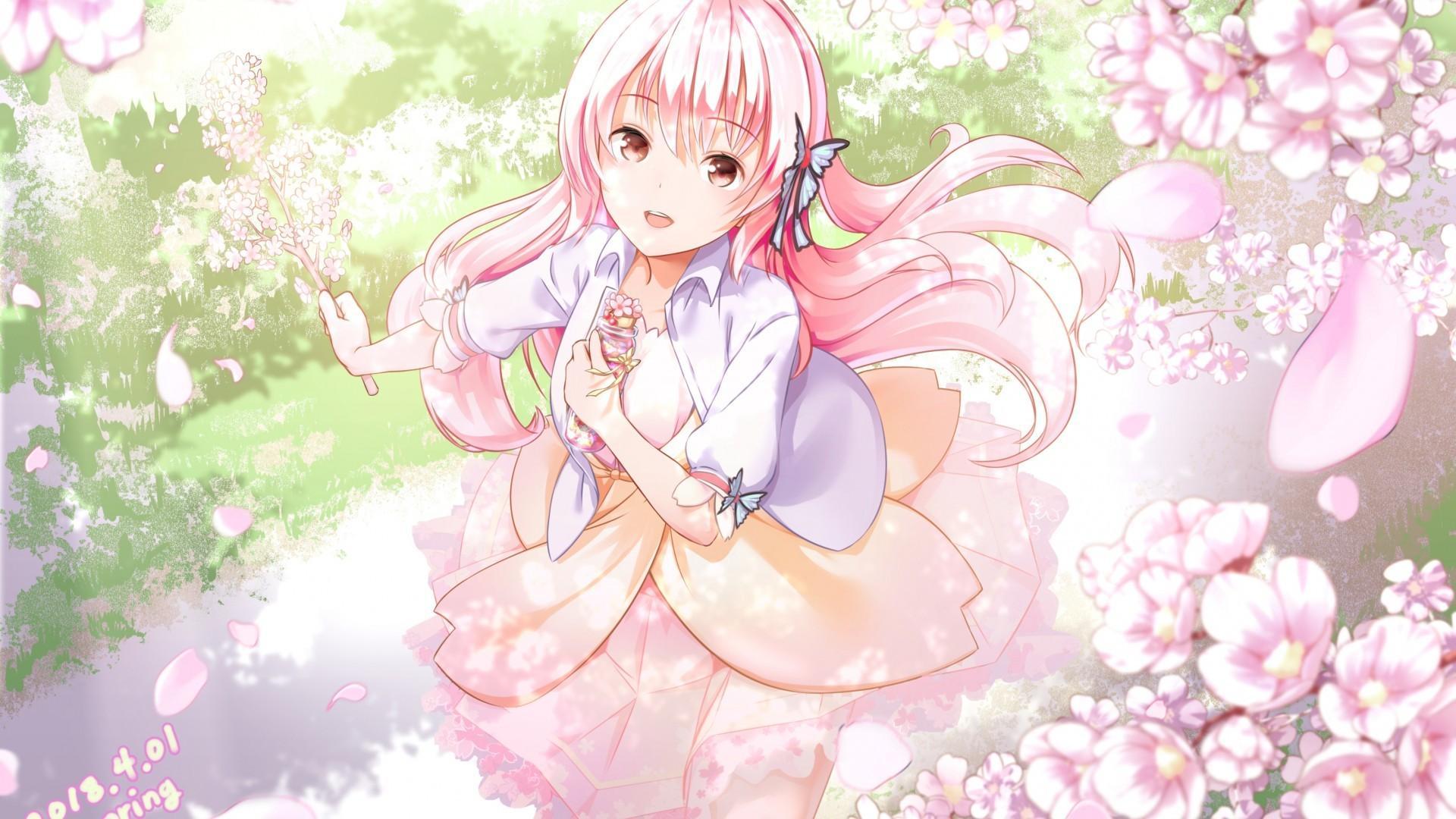 1920x1080 Pastel Pink Anime PC Wallpaper