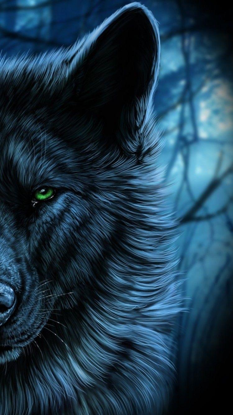 750x1334 Download 750x1334 Wolf, Majestic, Green Eyes Wallpaper for iPhone 7
