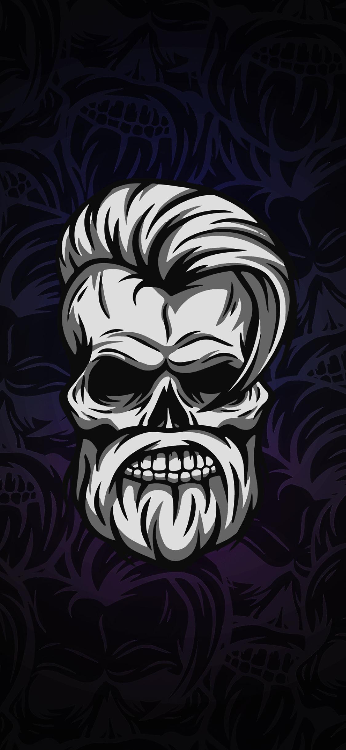 1125x2436 Beard Skull Dark 4k iPhone XS, iPhone iPhone X HD 4k Wallpaper, Image, Background, Photo and Picture