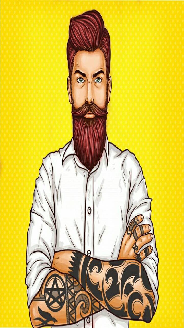 720x1280 Beard Man Logo Wallpaper