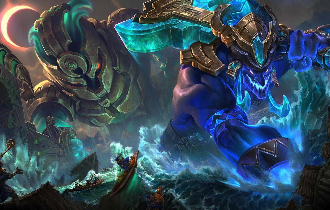 1332x850 Wallpaper sea, boats, mages, League Of Legends, Trundle, Nautilus image for desktop, section игры