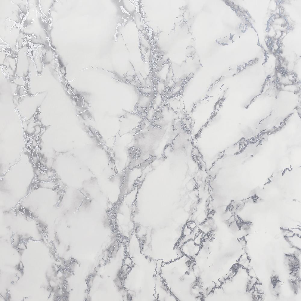 1000x1000 Arthouse Carrara Marble Silver Wallpaper in the Wallpaper department at