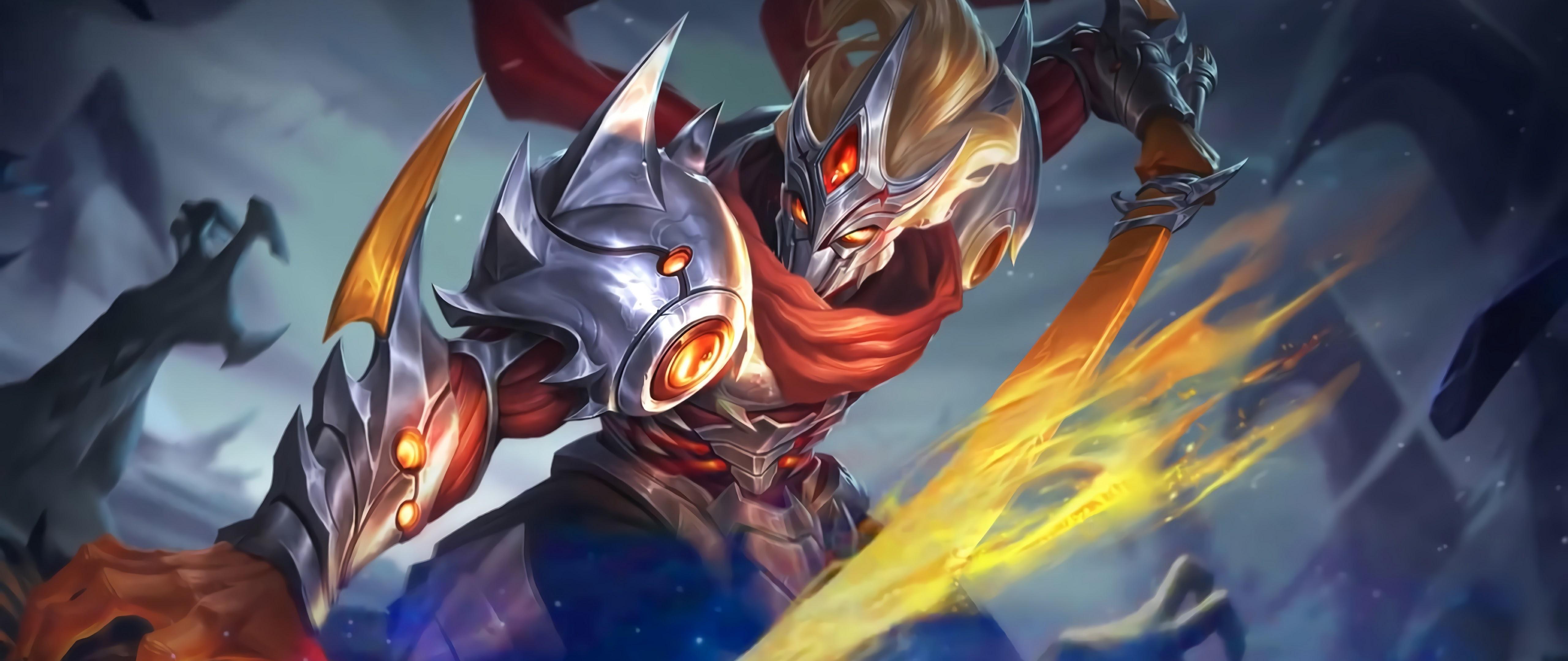 5120x2160 Hayabusa Experiment 21 Skin Mobile Legends 4K Wallpaper