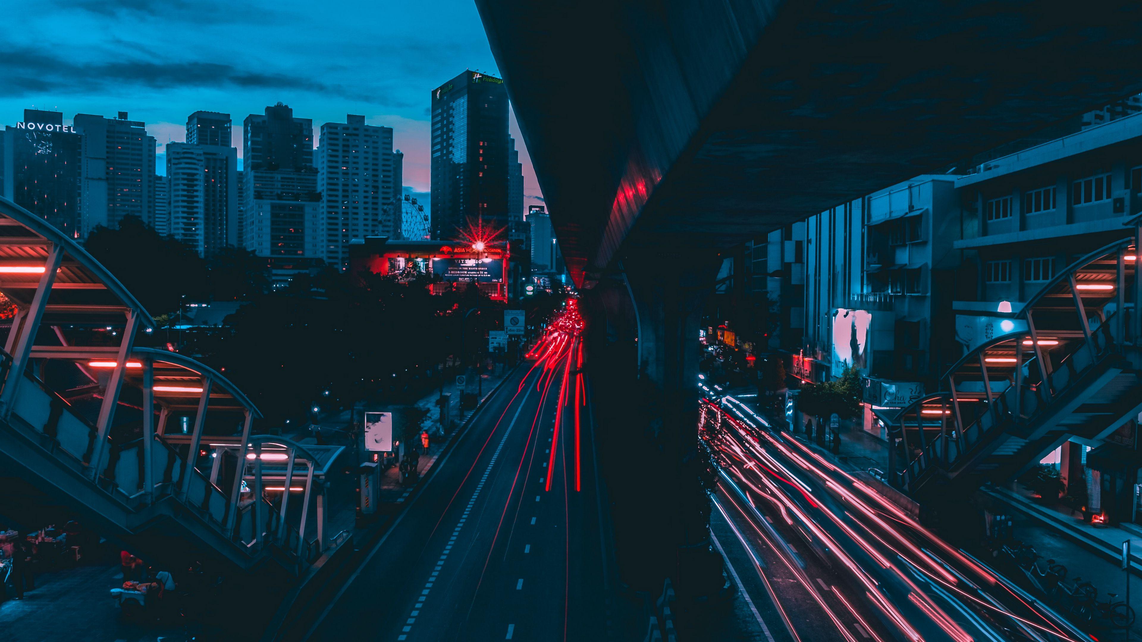 3840x2160 Download wallpaper 3840x2160 night city