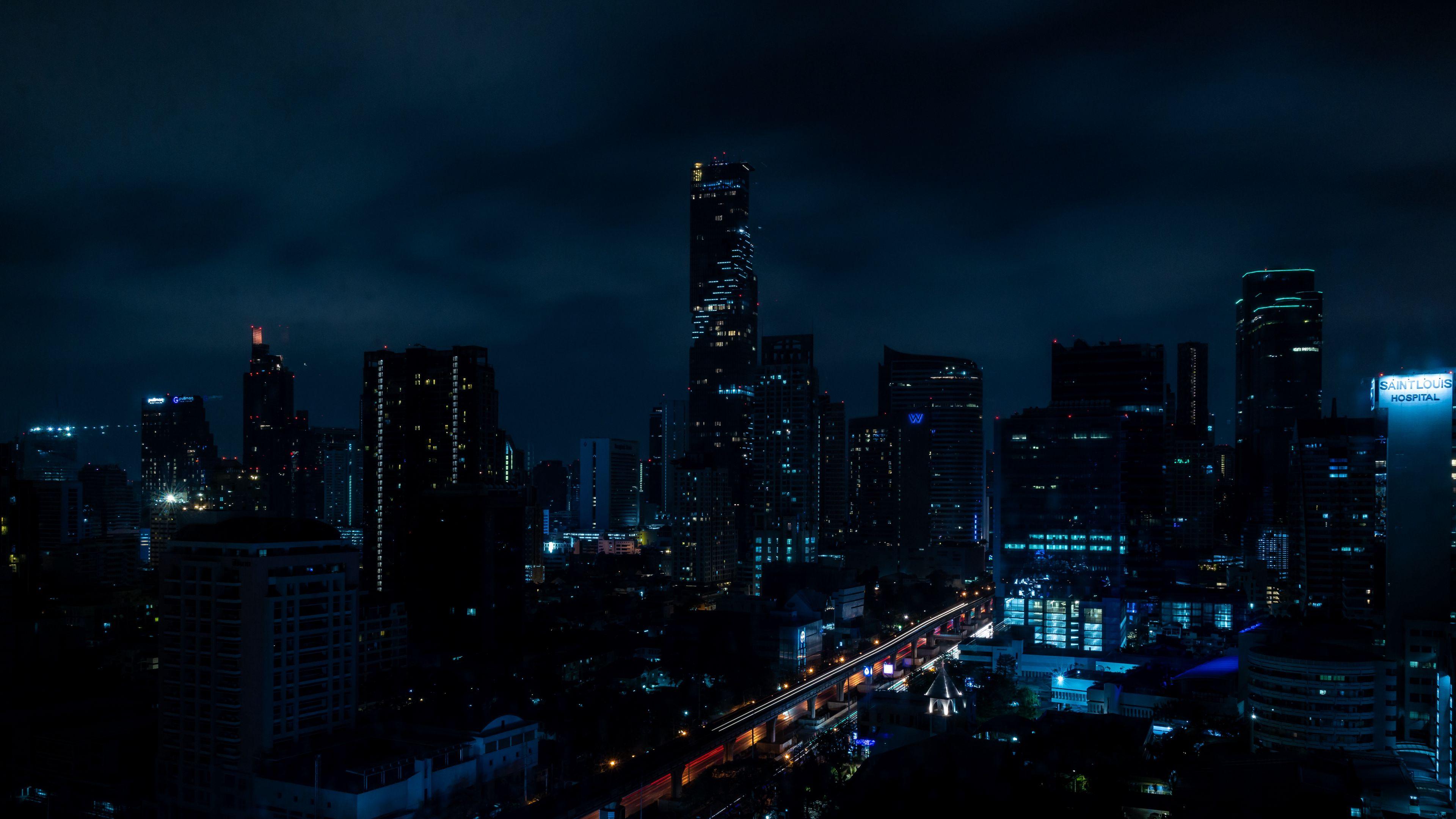 3840x2160 Download wallpaper 3840x2160 night city