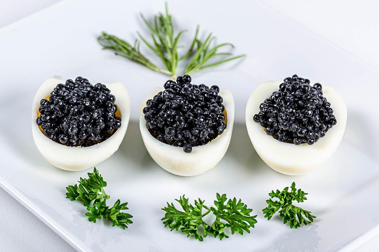 1280x853 Wallpaper egg Black Roe Food Three 3 Vegetables
