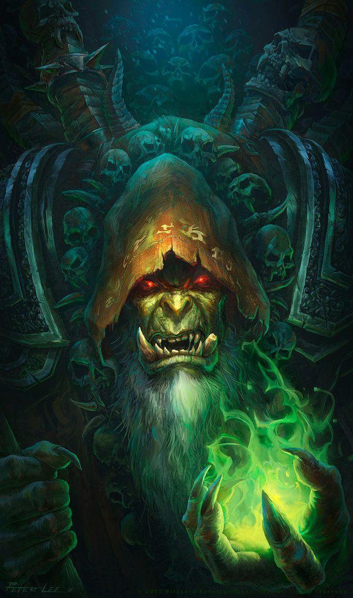 687x1162 Guldan -World of Warcraft. peterconcept. hearthstone, warlock fantasy art gaming. World of warcraft wallpaper, Warcraft art, World of warcraft game