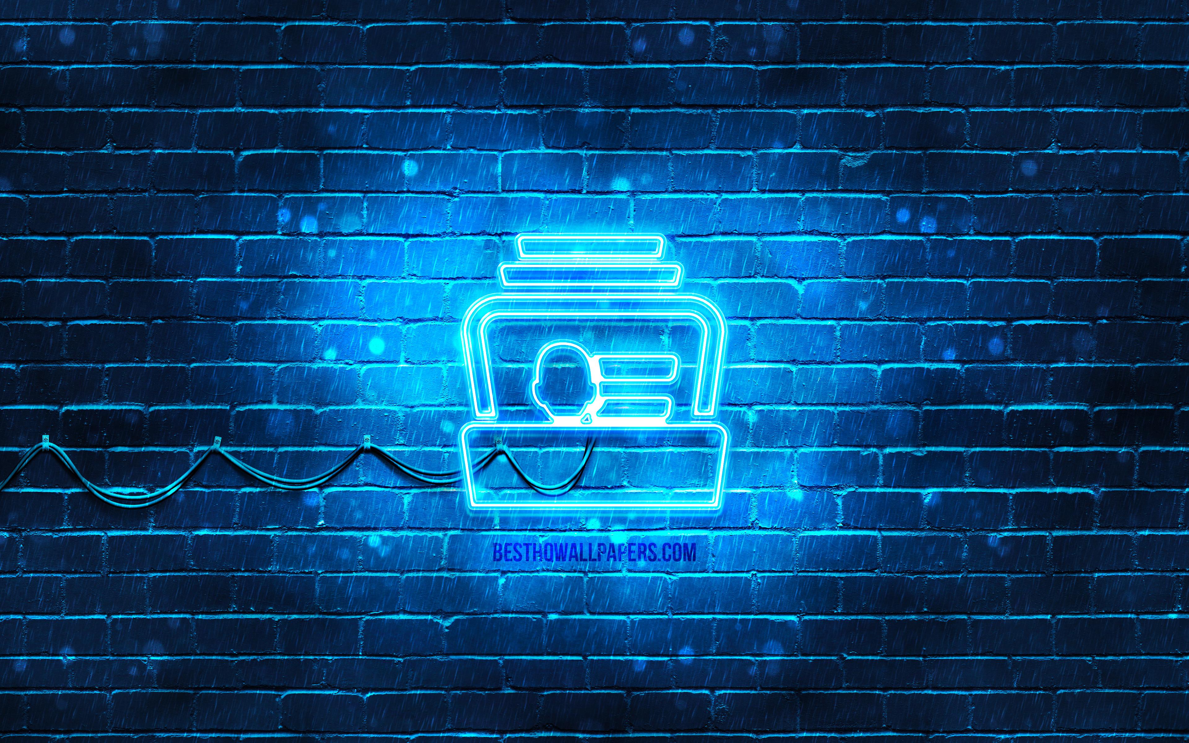 3840x2400 Download wallpaper Business Card neon icon, 4k, blue background, Business Card concepts, neon symbols, Business Card, neon icons, Business Card sign, business signs, Business Card icon, business icons for desktop with resolution