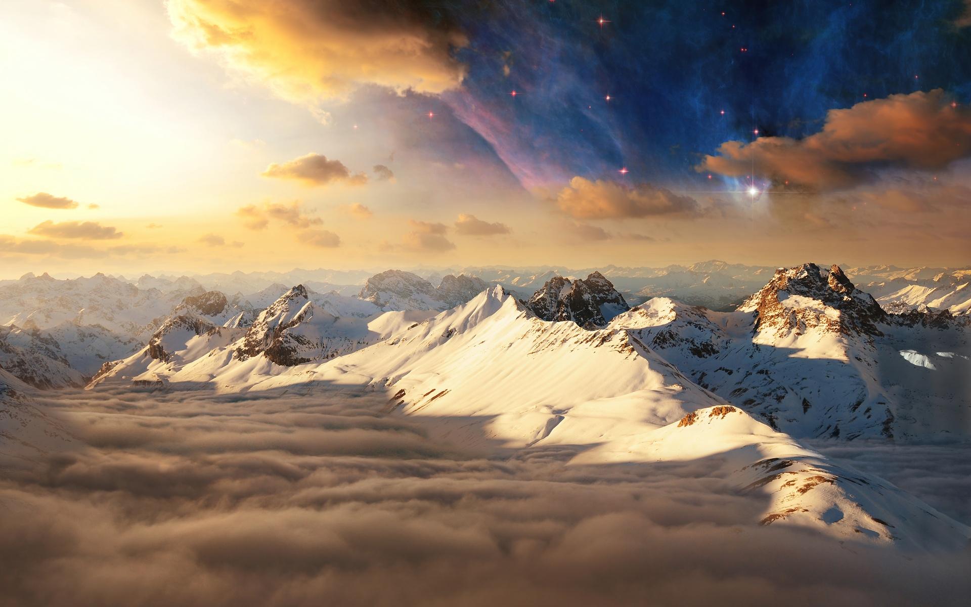1920x1200 Swiss Alps Wallpaper 4K, Alps mountains, Switzerland, Clouds, Surreal, Nature