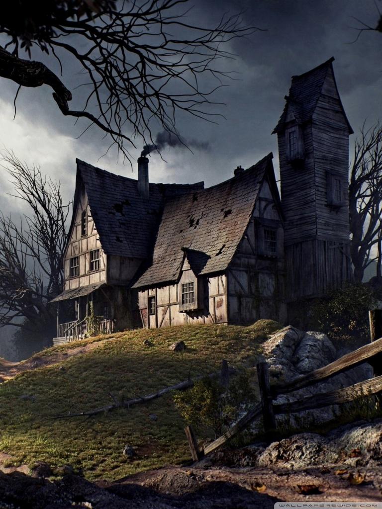 768x1024 Halloween Haunted House Ultra HD Desktop Background Wallpaper for 4K UHD TV : Multi Display, Dual Monitor : Tablet