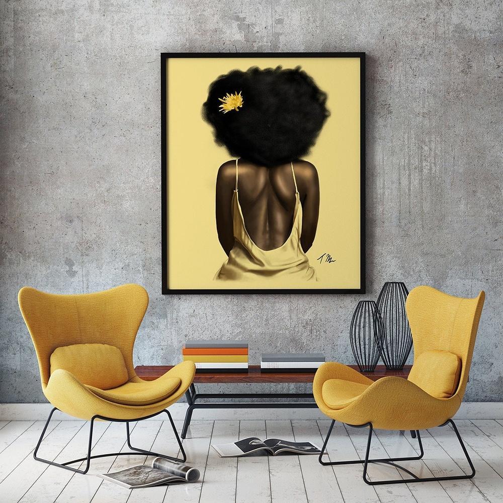1000x1000 Modern Pop Art Girl African Woman Portrait Oil Painting Nordic Posters Fashion Canvas Wall Art Picture For Living Room Home Decor From Amznstore, $11.66