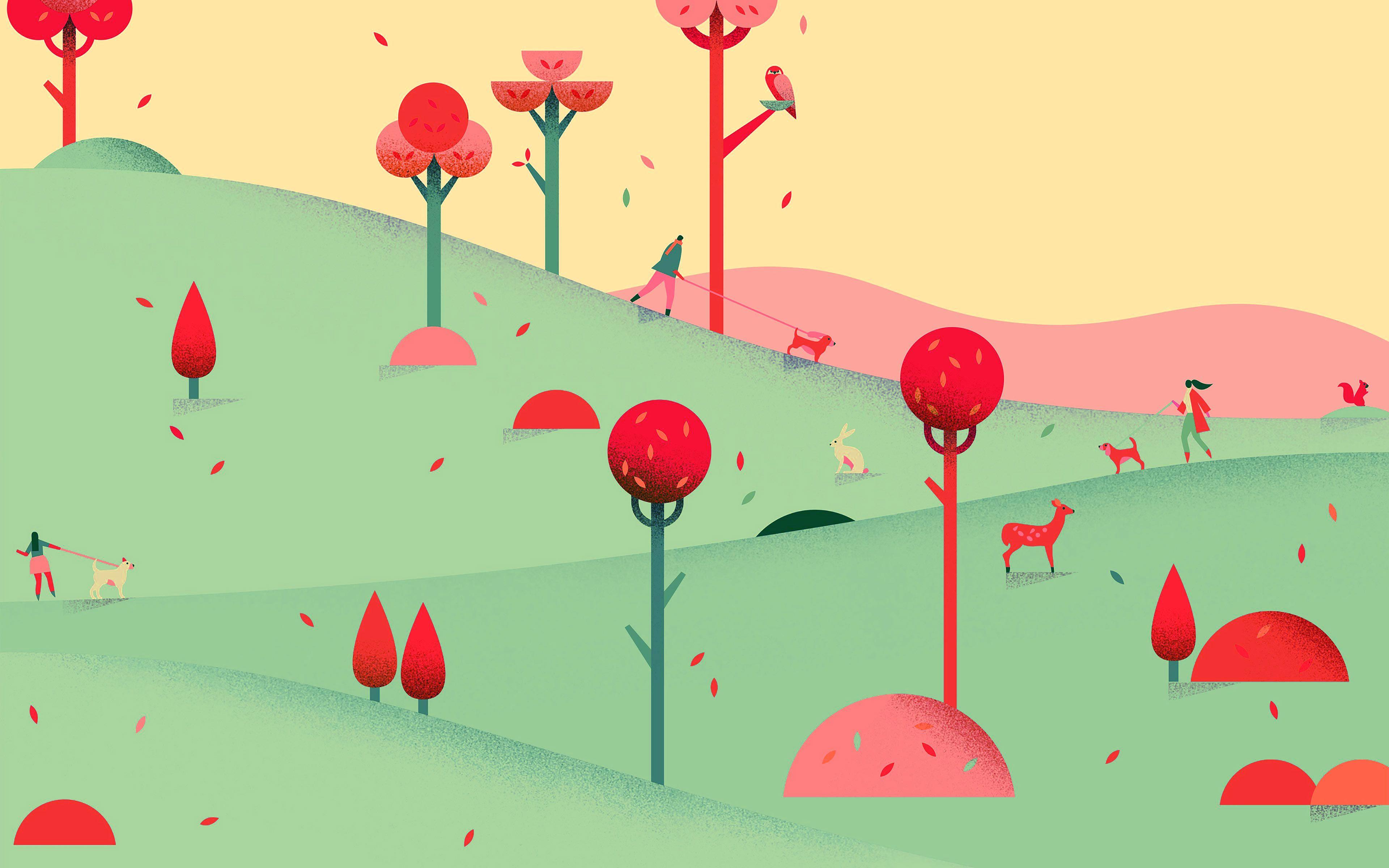 3840x2400 Google Lollipop September Fall Mountain Animals
