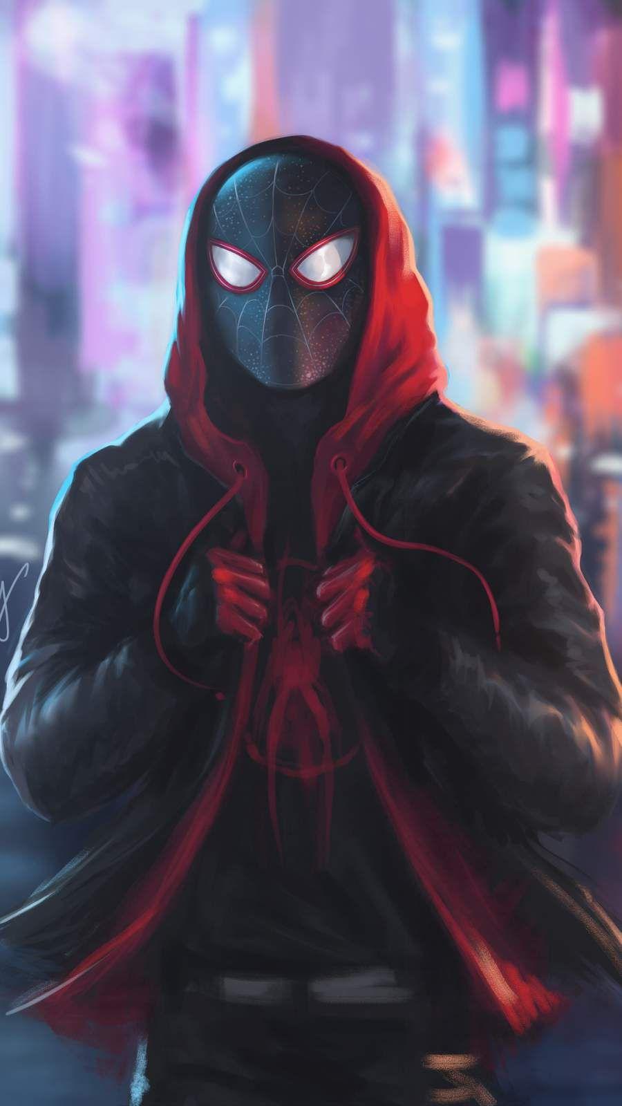 900x1600 Miles Morales Spiderman In Hoodie IPhone Wallpaper. Miles morales spiderman, Marvel spiderman art, Marvel superhero posters