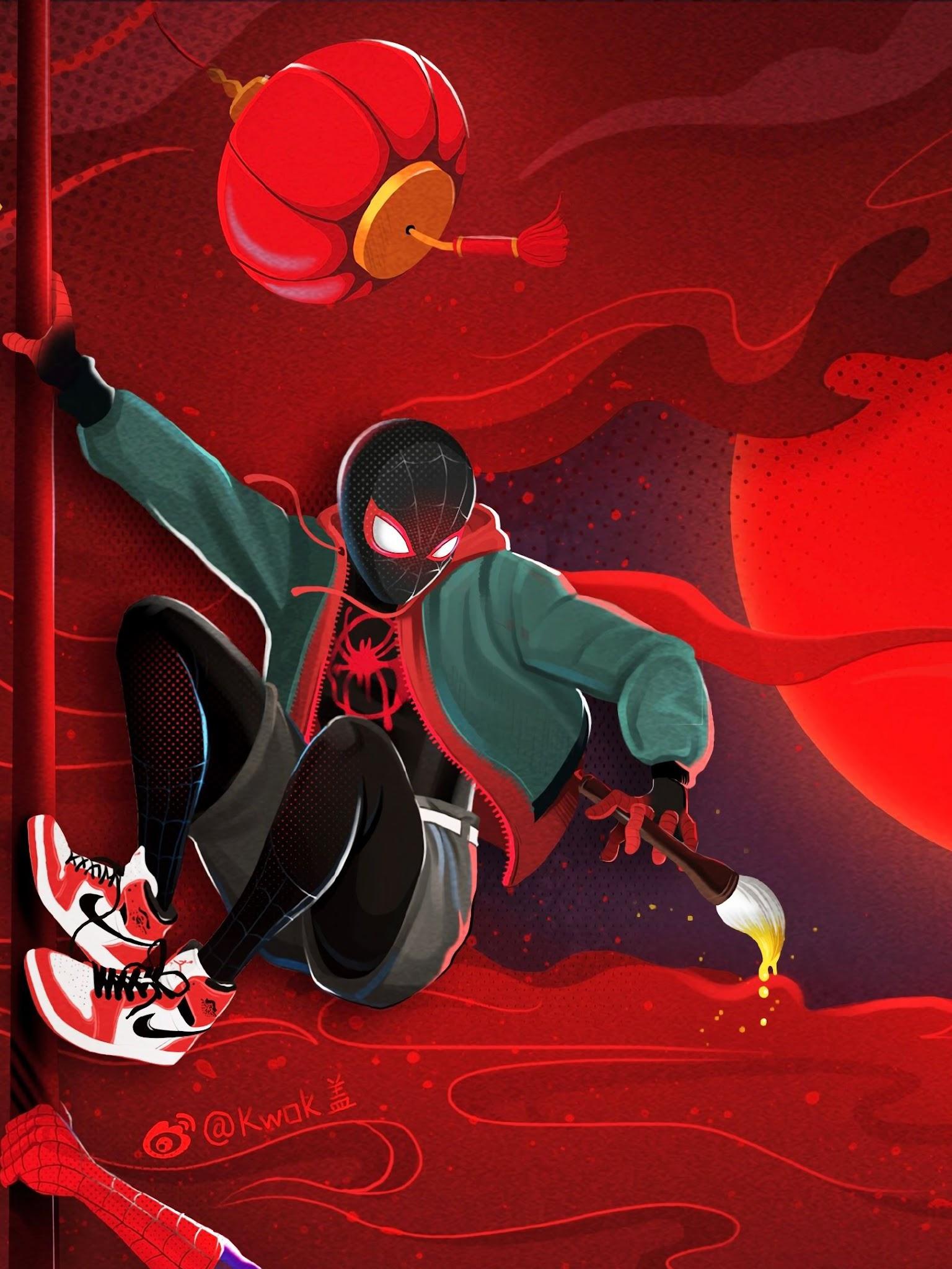 1536x2048 Miles Morales Spider Man: Into The Spider Verse PC DeskK Wallpaper