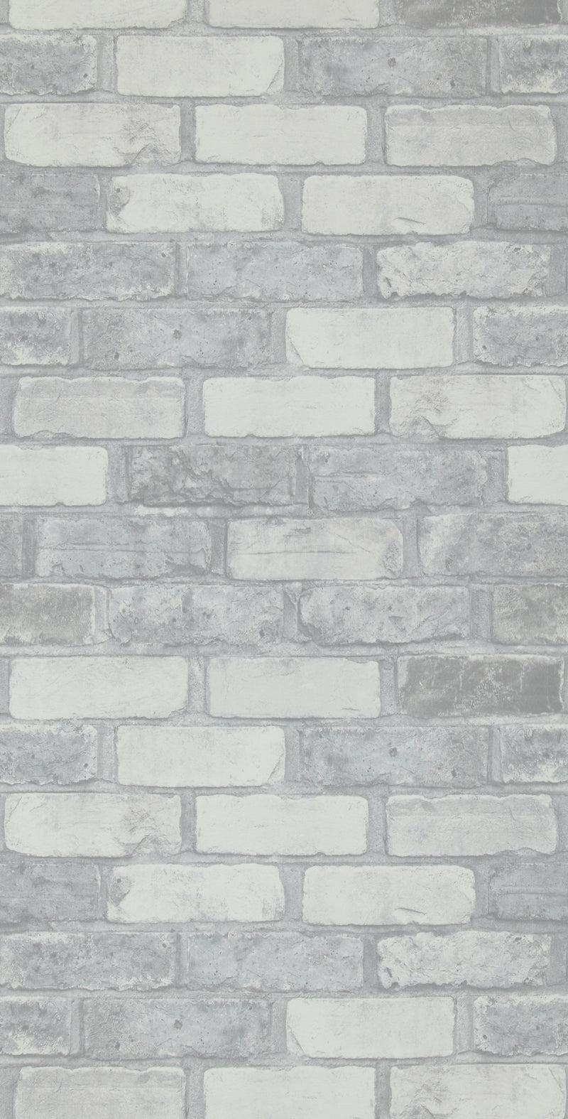 800x1575 Grey Faux Brick Wallpaper R2588