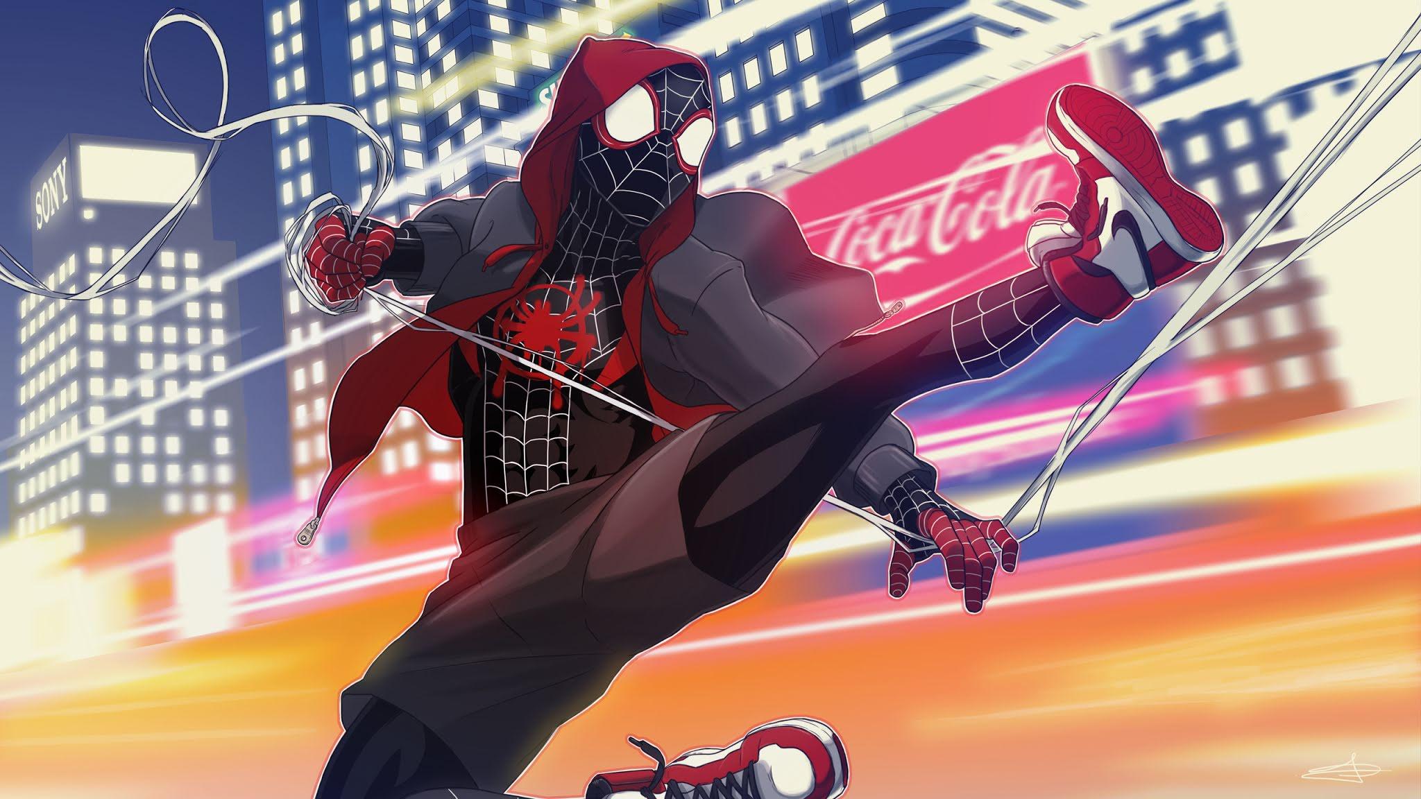2048x1152 Miles Morales Spider Verse Wallpaper