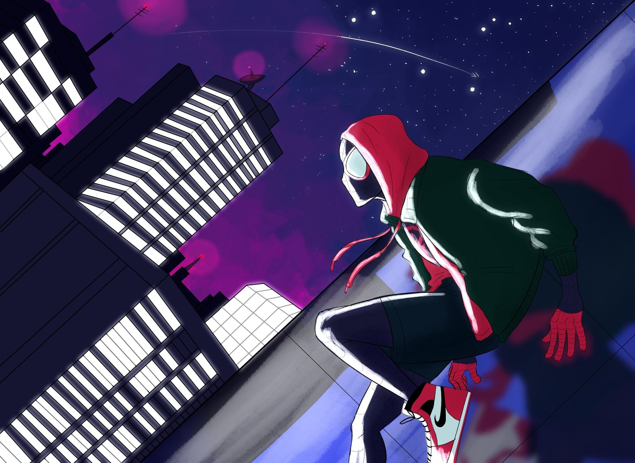 2054x1500 Wallpaper Hoodie, Spider Manː Into The Spider Verse, Animation, Miles Morales:2054x1500