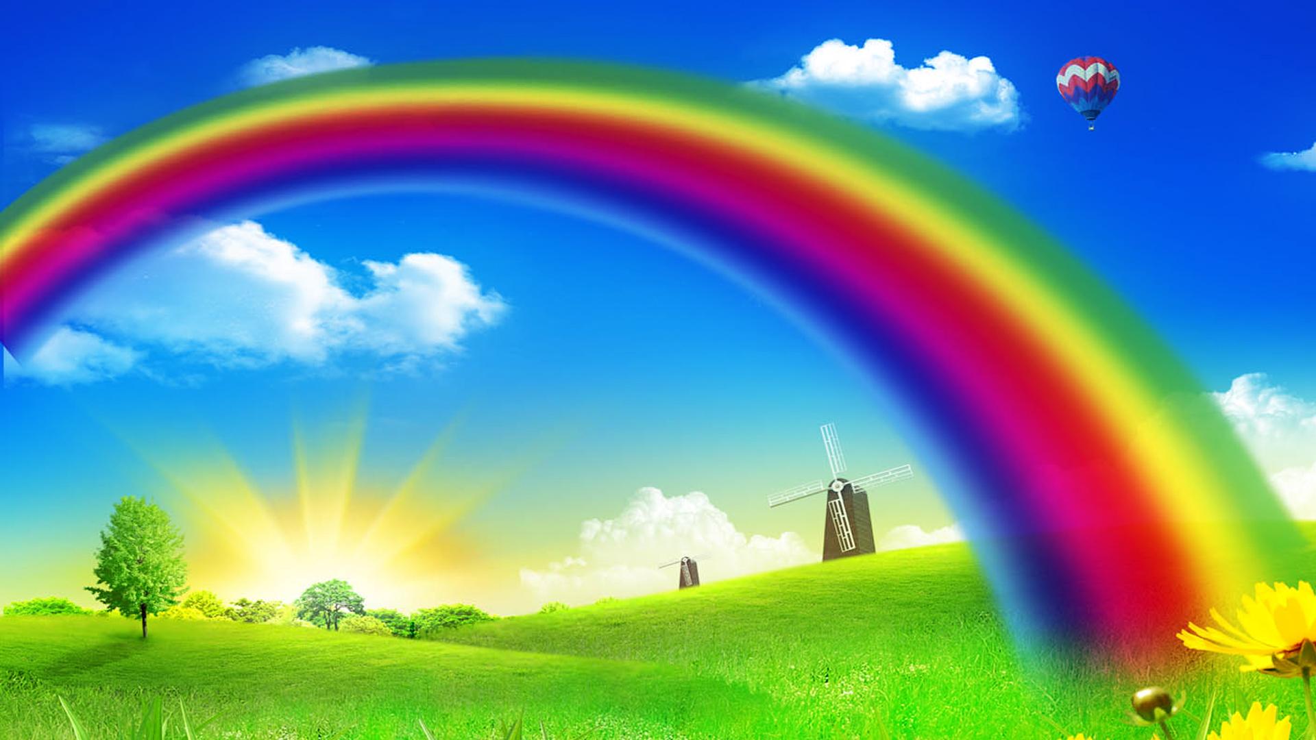 1920x1080 Free download Rainbow Background