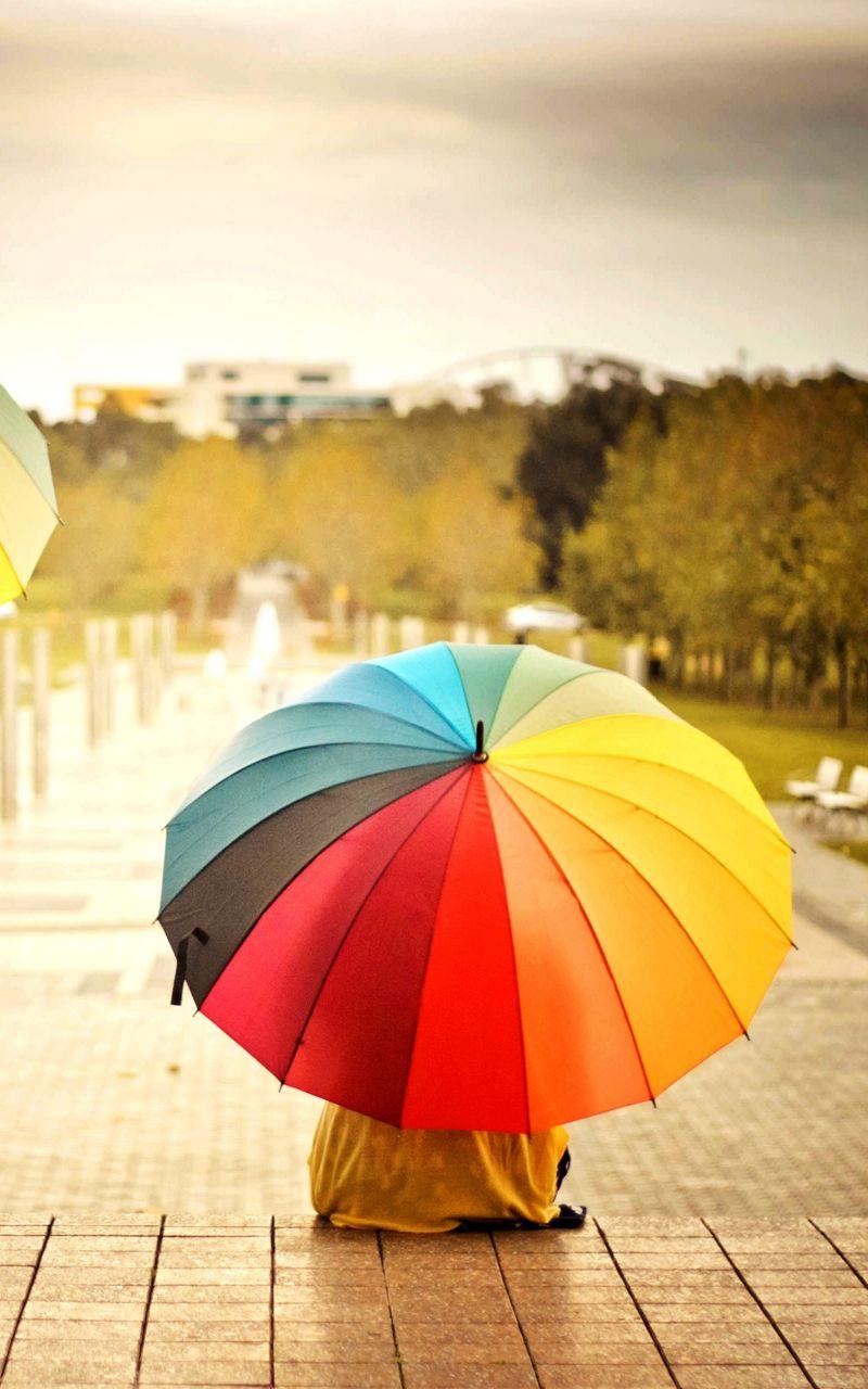 800x1280 Download Wallpaper 800x1280 Umbrellas, Colorful, Kids, Rainbow, Weather, Mood Samsung Galaxy Note Gt N Meizu Mx2 HD Background