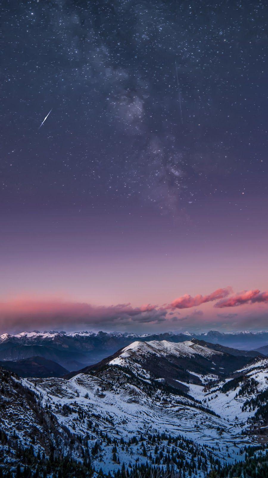 900x1600 Mountain in the starry night. Starry night wallpaper, Landscape wallpaper, Sky aesthetic