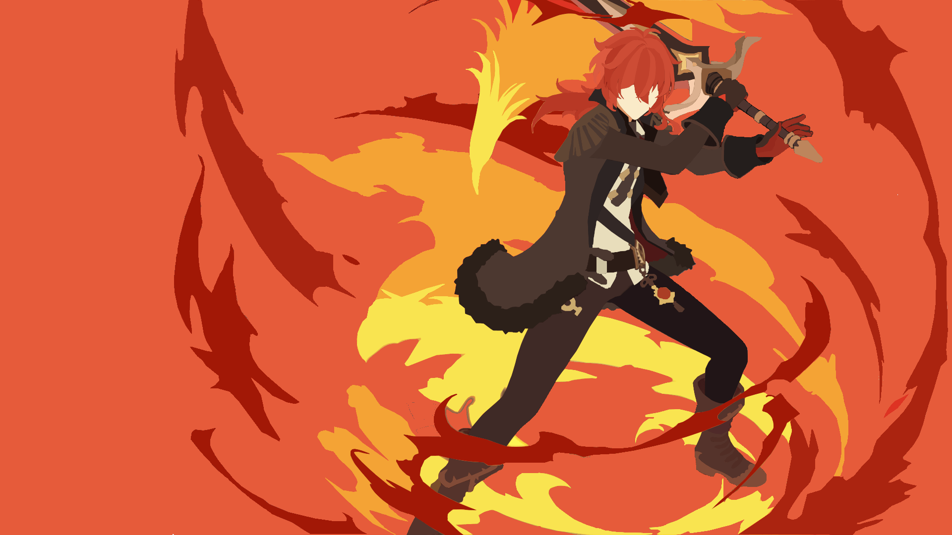 1920x1080 Anime Minimalist Vector Wallpaper