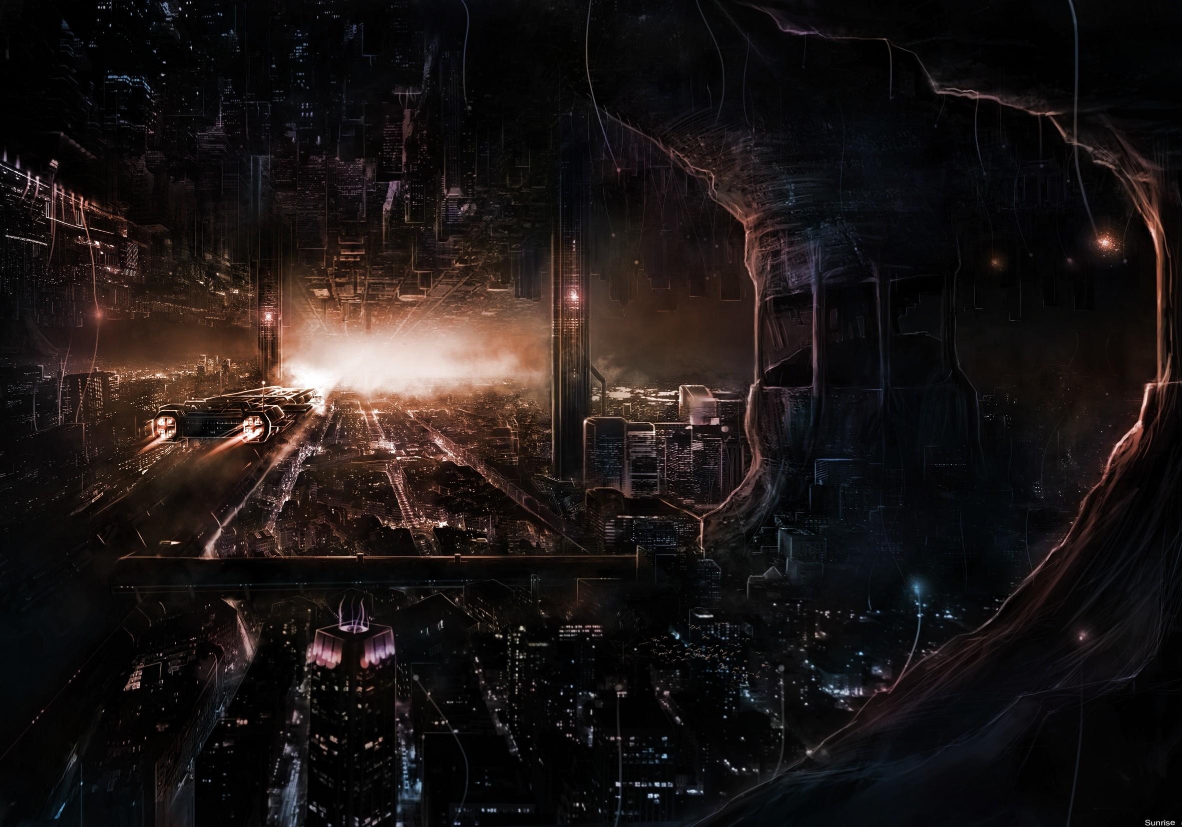 2361x1653 Download 2361x1653 Sci Fi, Futuristic City, Dark Theme Wallpaper
