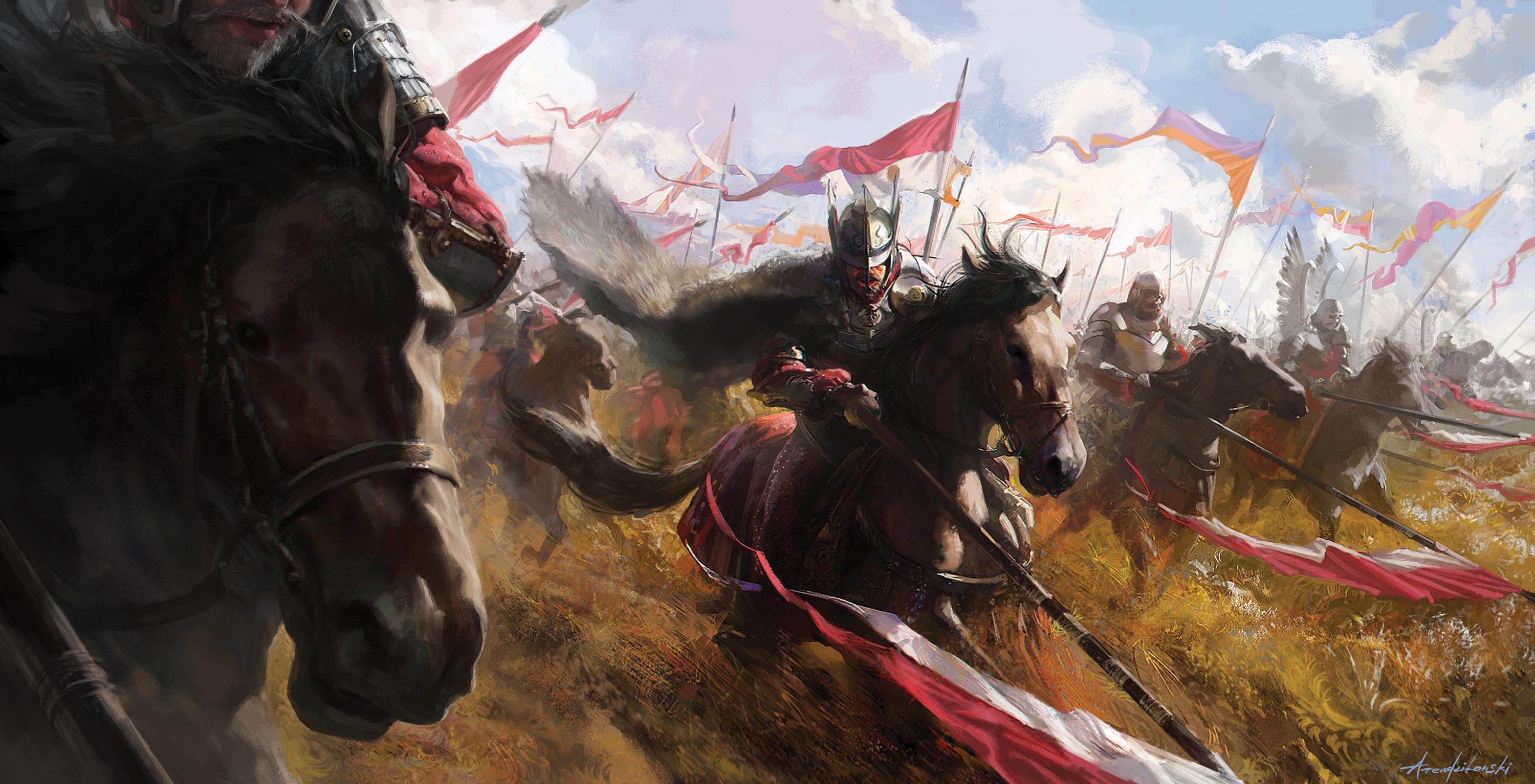 3000x1534 Winged Hussars, Lithuania, Poland, Horse, Cavalry Wallpaper HD / Desktop and Mobile Background