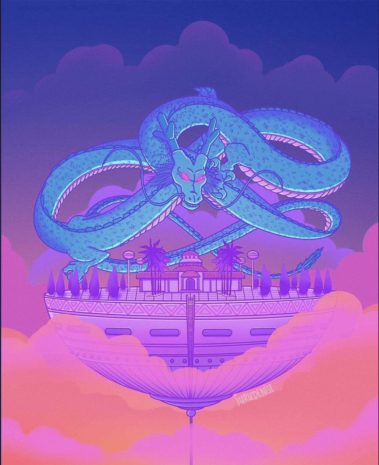 1318x1618 Aesthetic Japanese Dragon Wallpaper