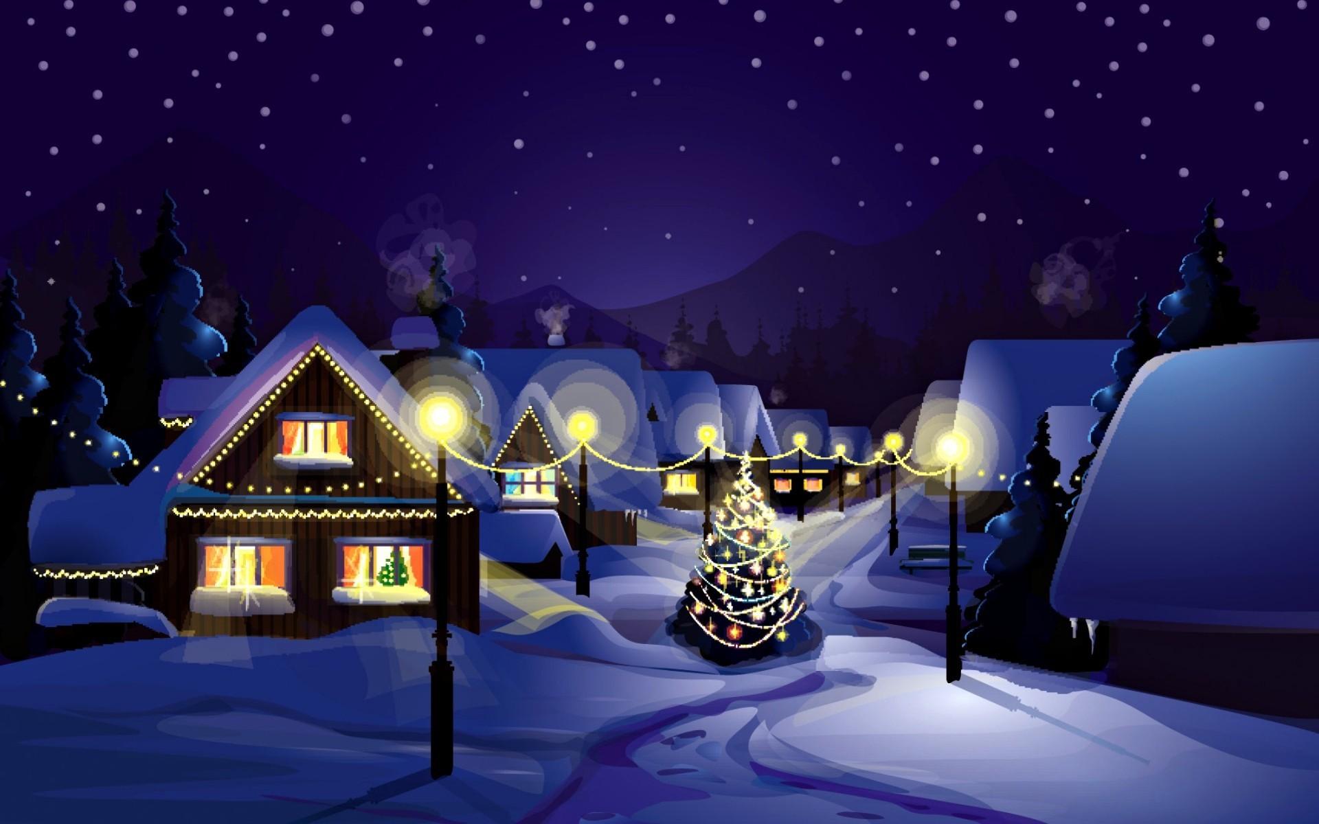 1920x1200 Animated Christmas Desktop Background Christmas Village Wallpaper HD HD Wallpaper