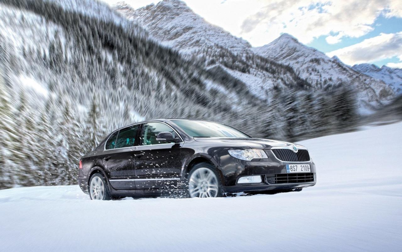 1280x804 Skoda Superb in the Snow wallpaper. Skoda Superb in the Snow