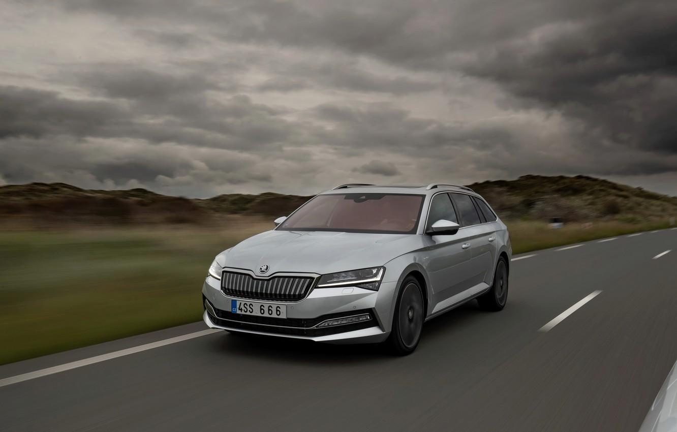 1332x850 Wallpaper overcast, hybrid, Skoda, universal, Skoda, Superb, Superb Combi, Superb iV image for desktop, section другие марки