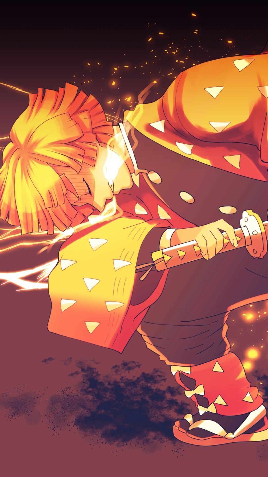 1080x1920 Zenitsu Demon Slayer Wallpaper Free HD Wallpaper