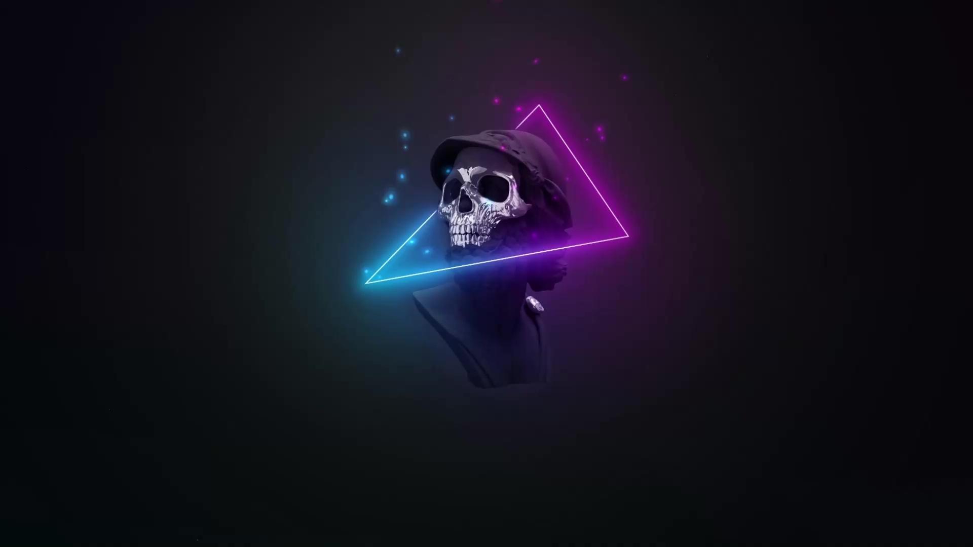 1920x1080 Skull Neon Minimal Live Wallpaper