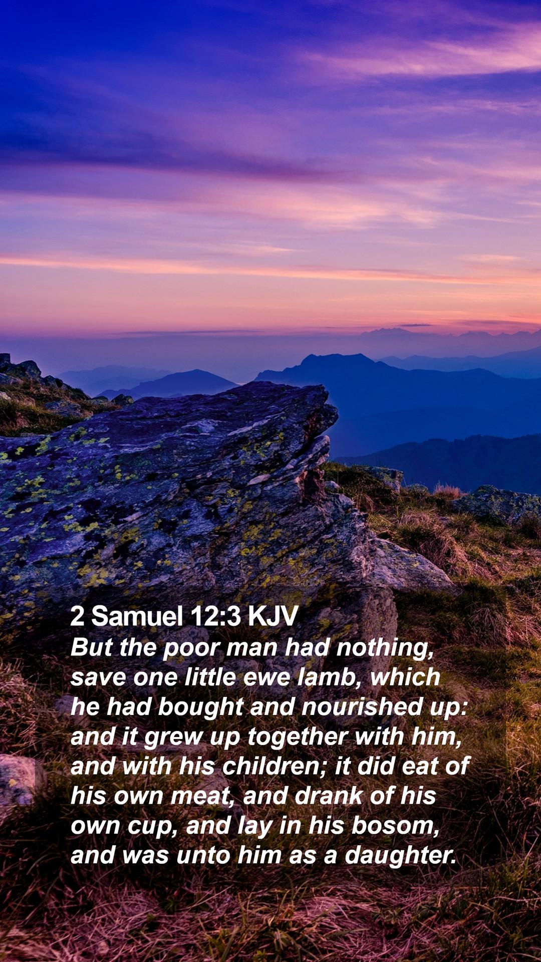 1080x1920 Samuel 12:3 KJV Mobile Phone Wallpaper the poor man had nothing, save one little ewe