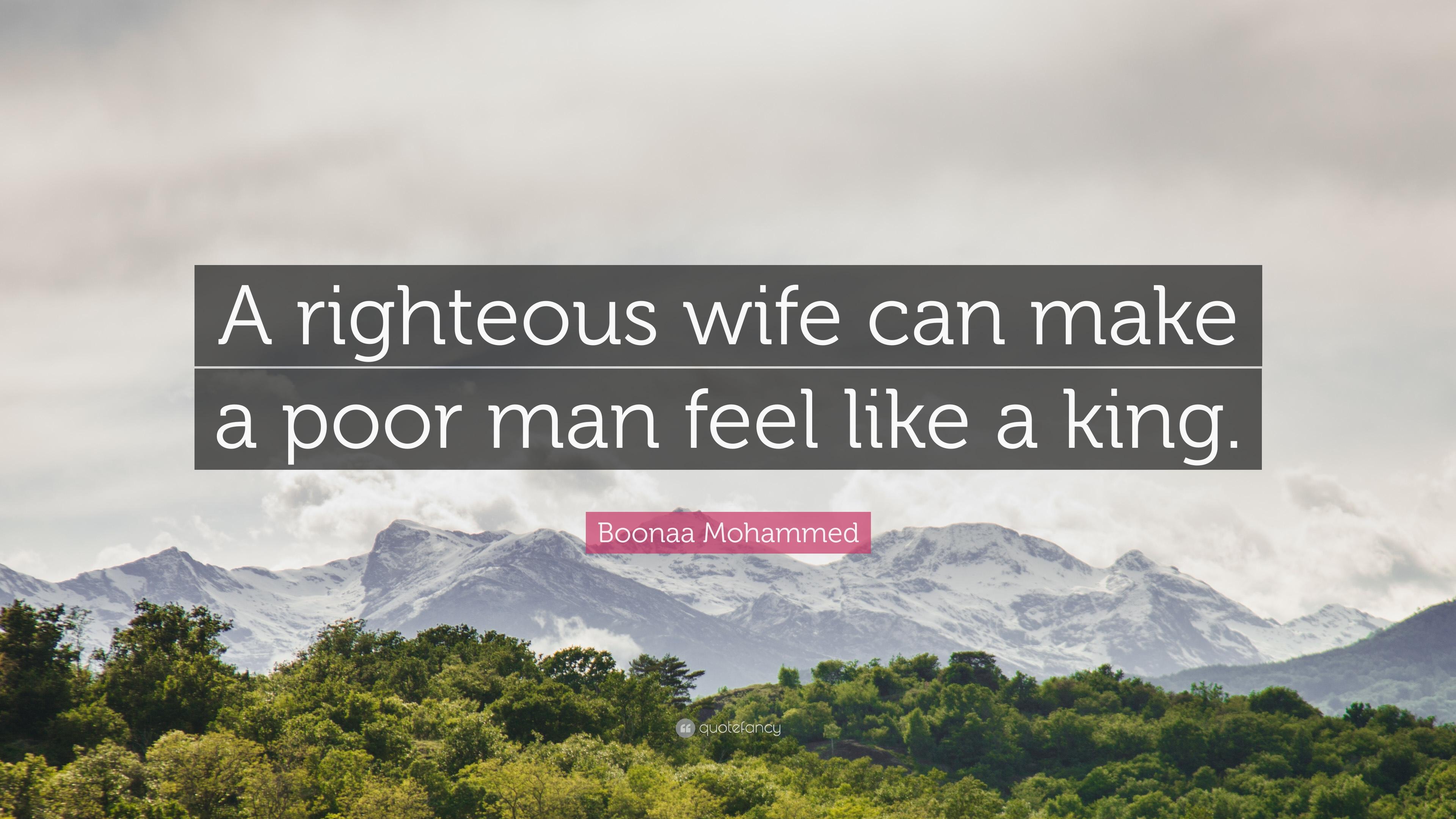 3840x2160 Boonaa Mohammed Quote: “A righteous wife can make a poor man feel like a king.”