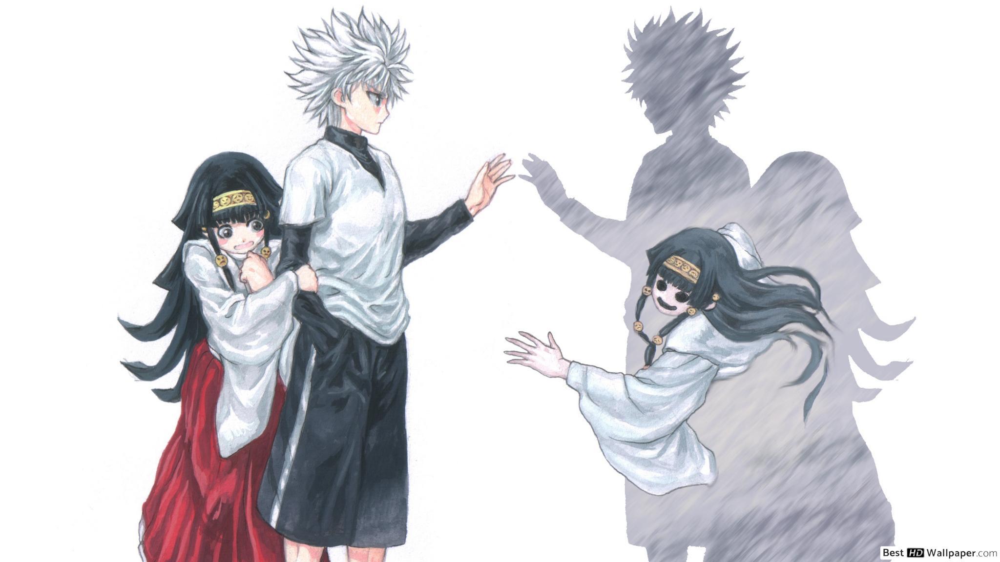 2048x1152 killua wallpaper, cartoon, anime, illustration, gesture, black hair, naruto