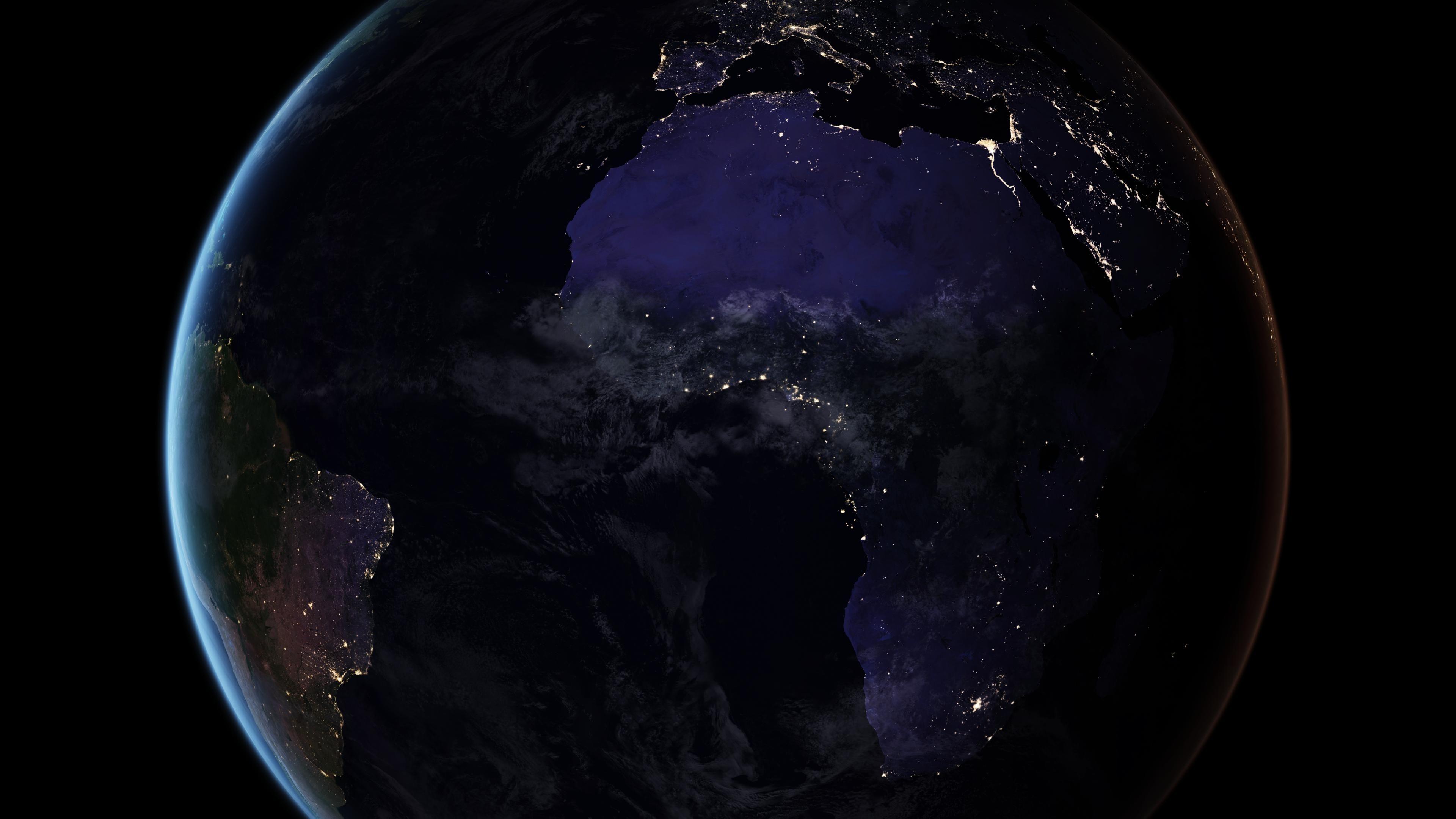 3840x2160 The Black Marble 2016 (Africa, Europe & South America) 4K UltraHD