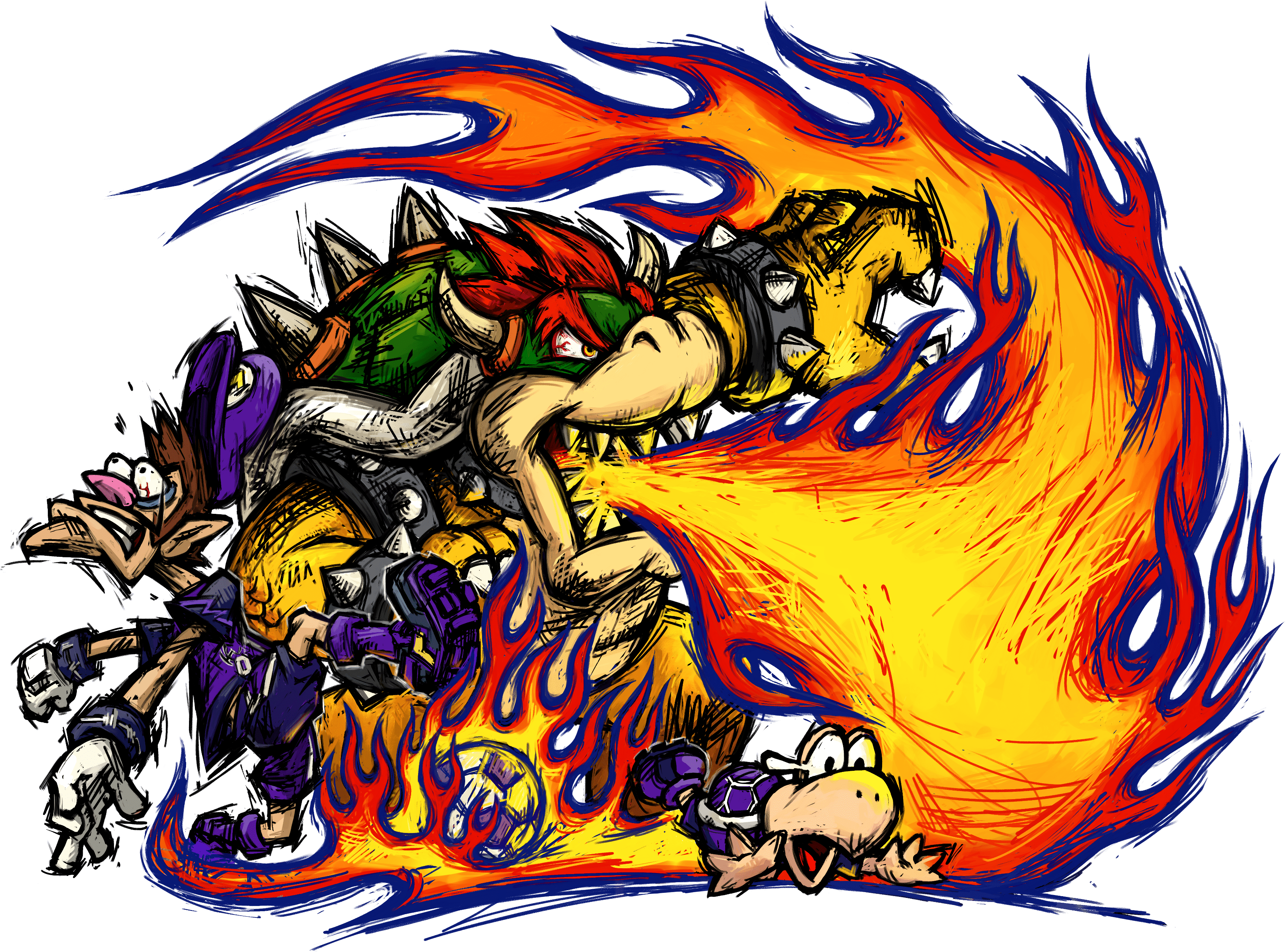 3500x2590 Super mario, Super mario strikers, Super mario art