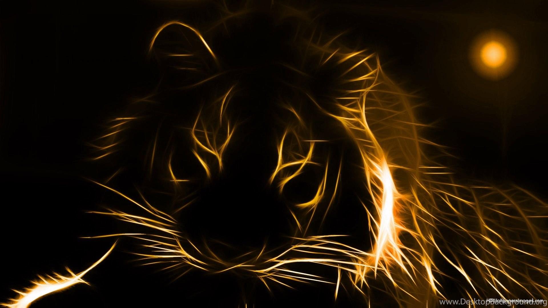 1920x1080 Golden Abstract Tiger Desktop Background