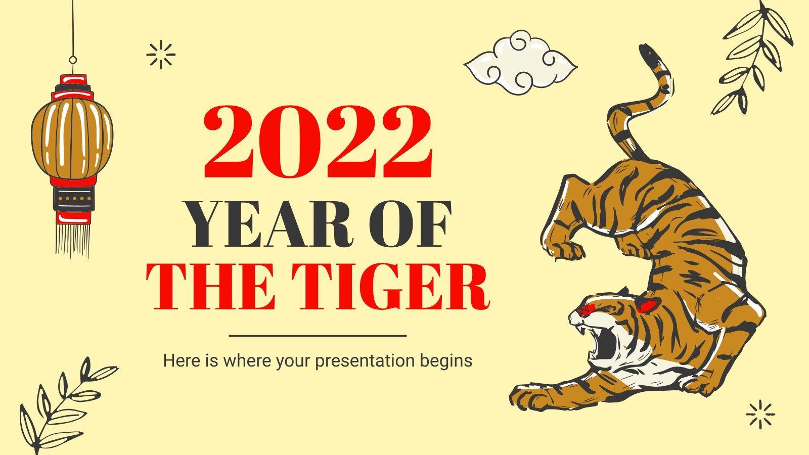 1600x900 2022: Year of the Tiger. Google Slides & PowerPoint template
