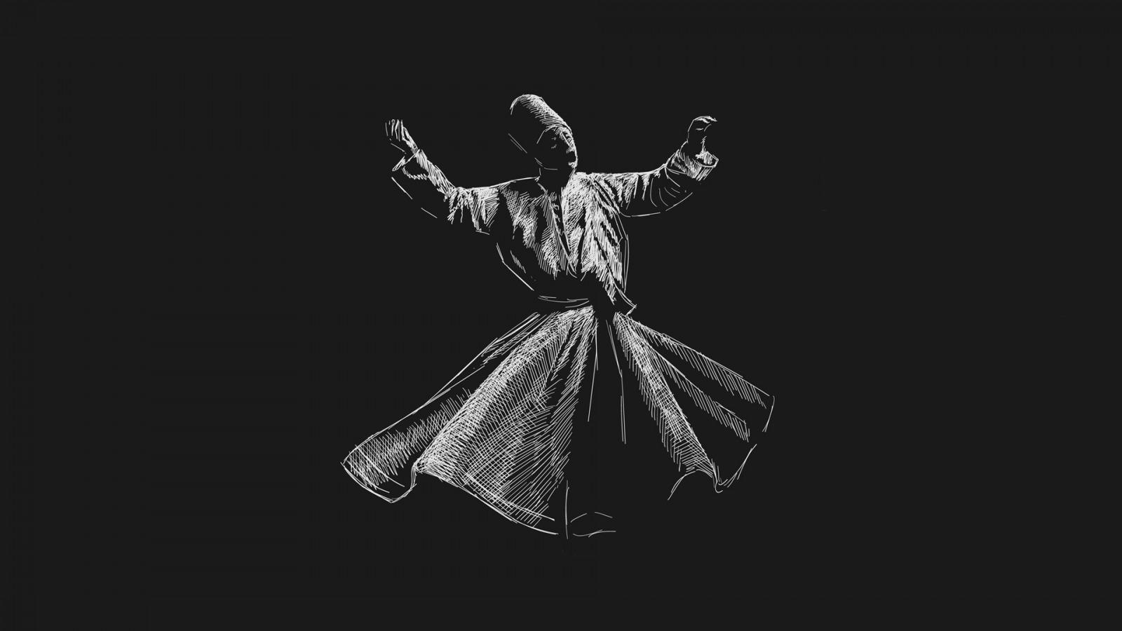 1600x900 Download wallpaper turkey, semazen, sufi, section art in resolution 1600x900